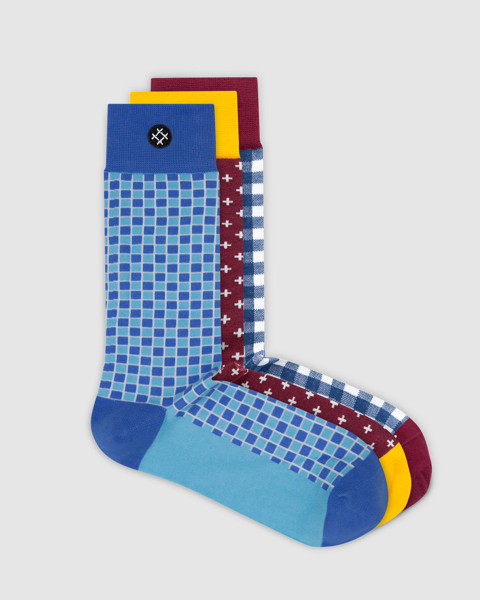 Disorder 3 Pack Crew Socks: Mojo, Huey, Phil