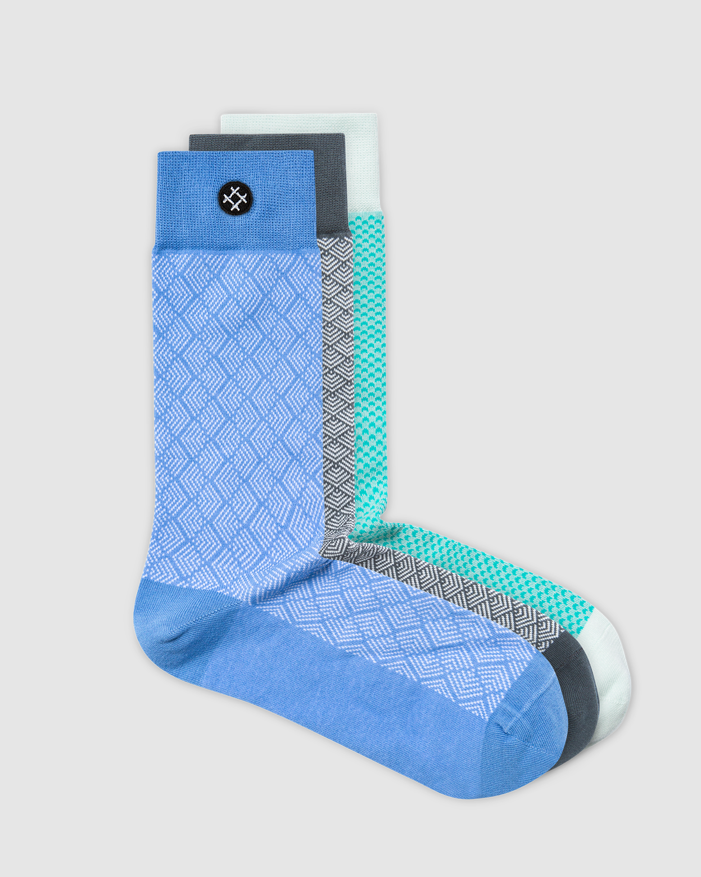 Fever 3 Pack Crew Socks: Teddy, Astro, Chalky