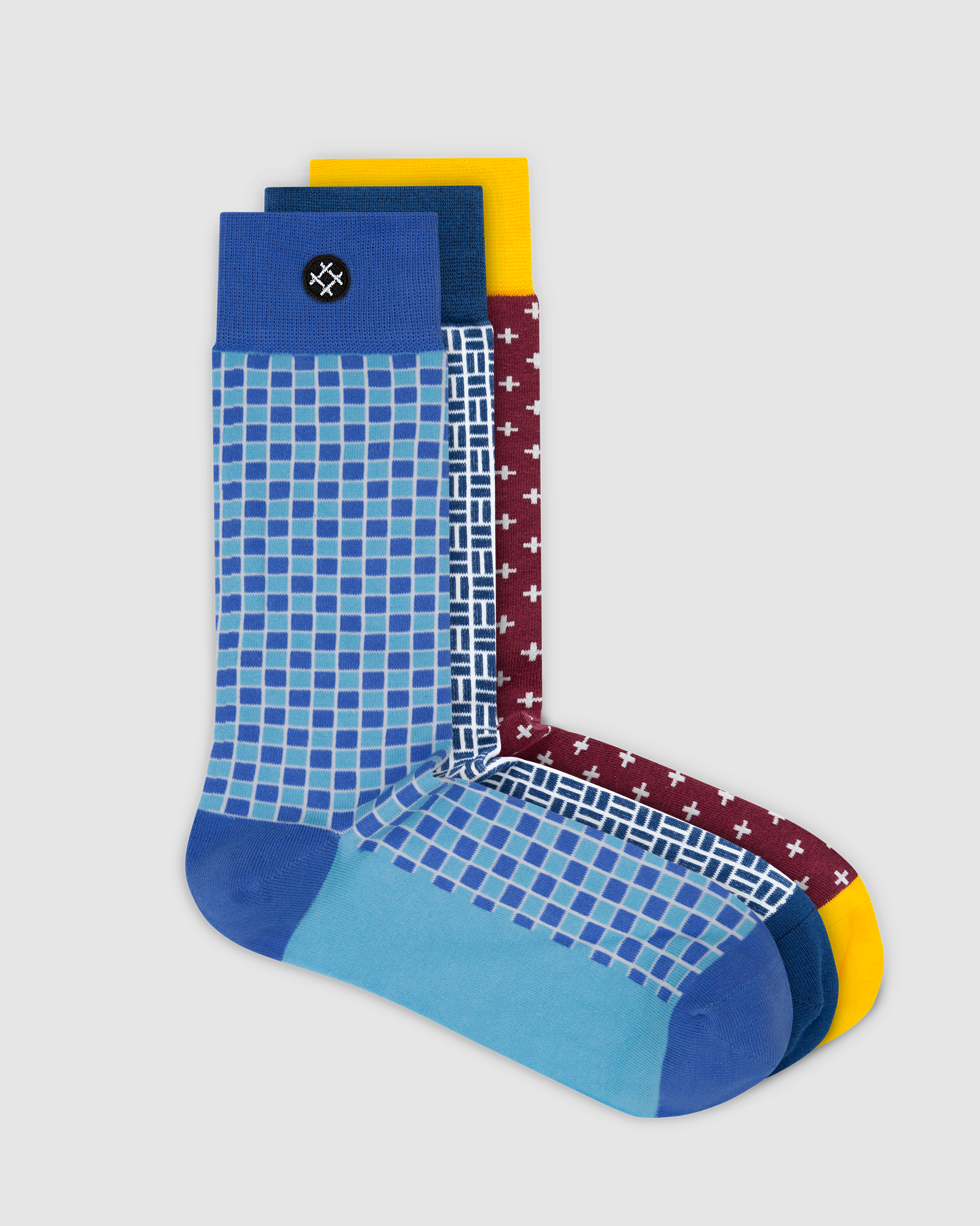 Retrograde 3 Pack Crew Socks: Mojo, Sir Boris, Huey