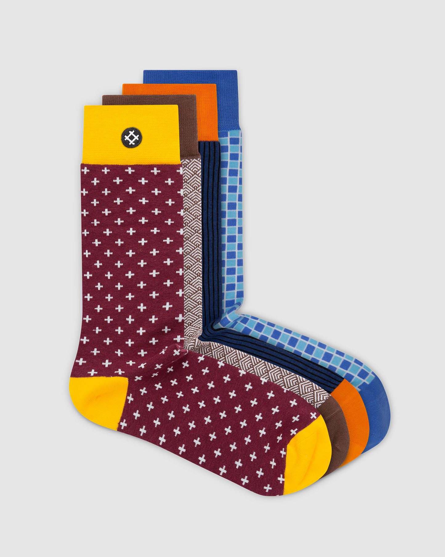Fireside 4 Pack Crew Socks: Huey, Elroy, Buster, Mojo