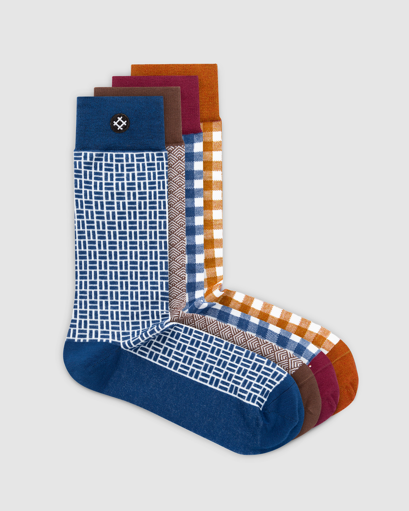 Halcyon 4 Pack Crew Socks: Sir Boris, Elroy, Phil, Gil