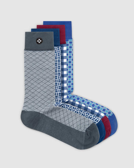 Ribs 4 Pack Crew Socks: Astro, Sir Boris, Phil, Mojo