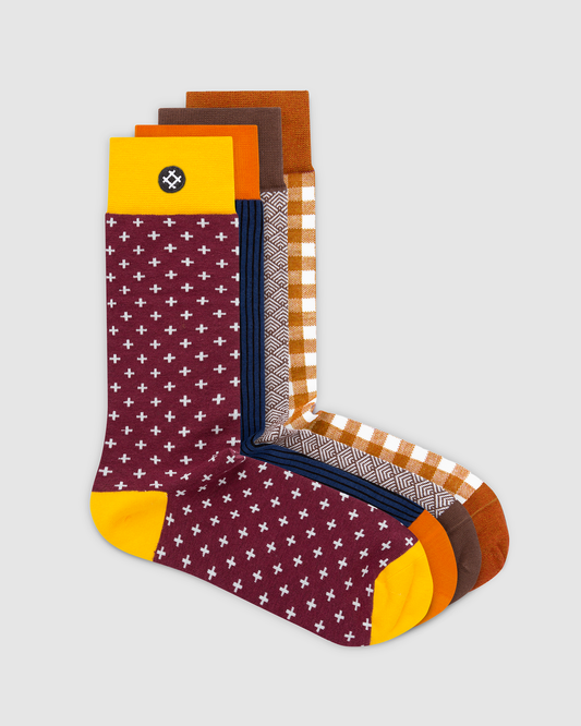 Silhouettes 4 Pack Crew Socks: Huey, Buster, Elroy, Gil