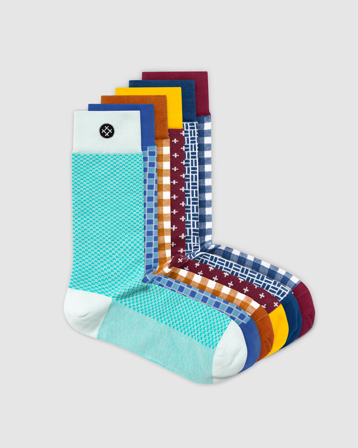 Daylight 6 Pack Crew Socks: Chalky, Mojo, Gil, Huey, Sir Boris, Phil