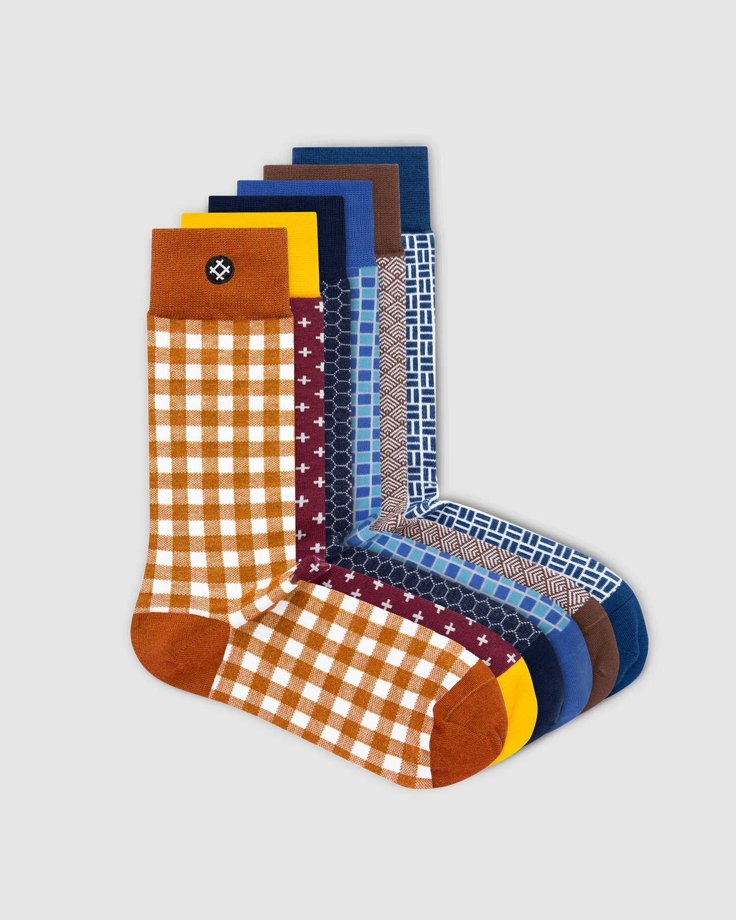 Neon 6 Pack Crew Socks: Gil, Huey, Superfly, Mojo, Elroy, Sir Boris
