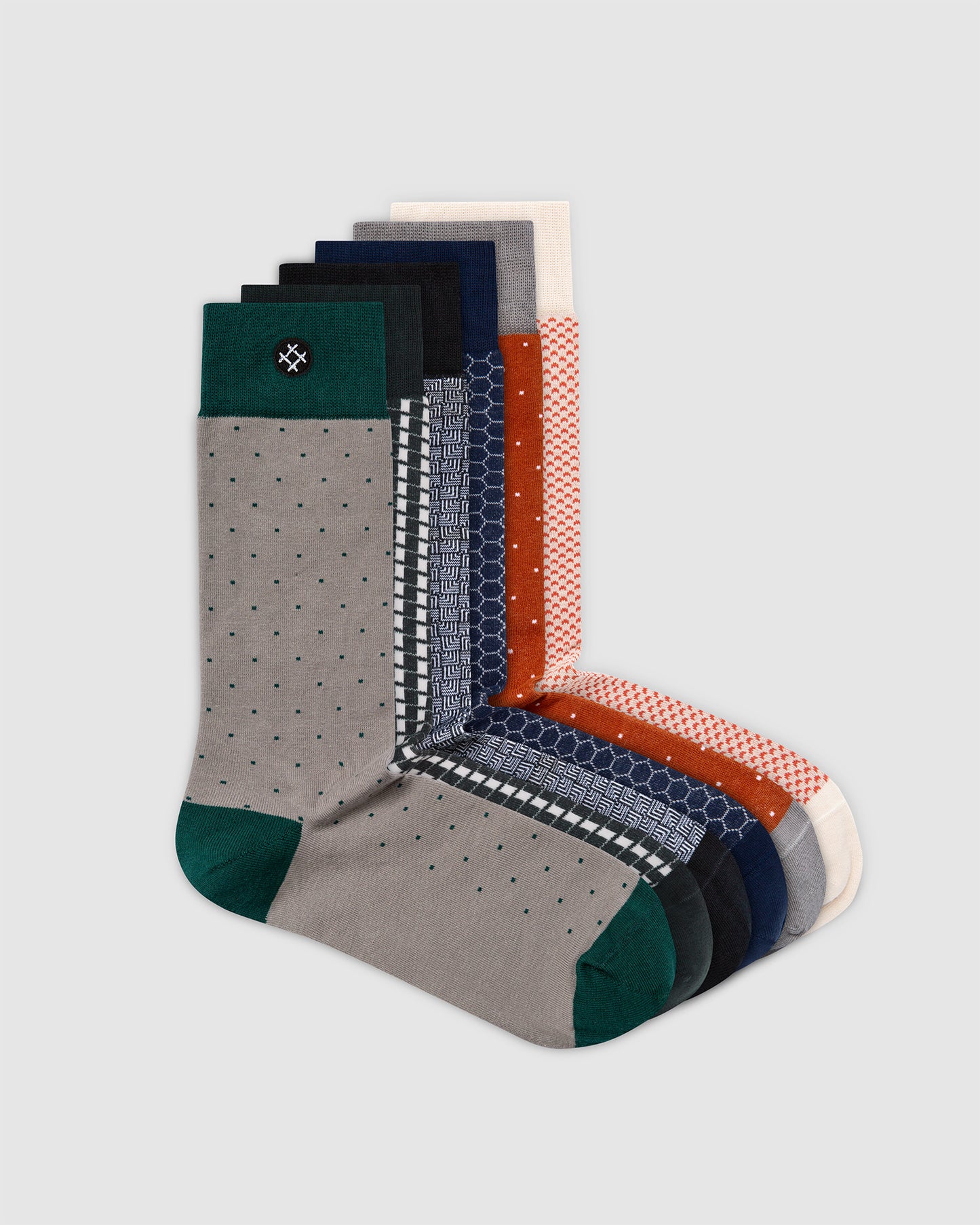 Quirk 6 Pack Crew Socks