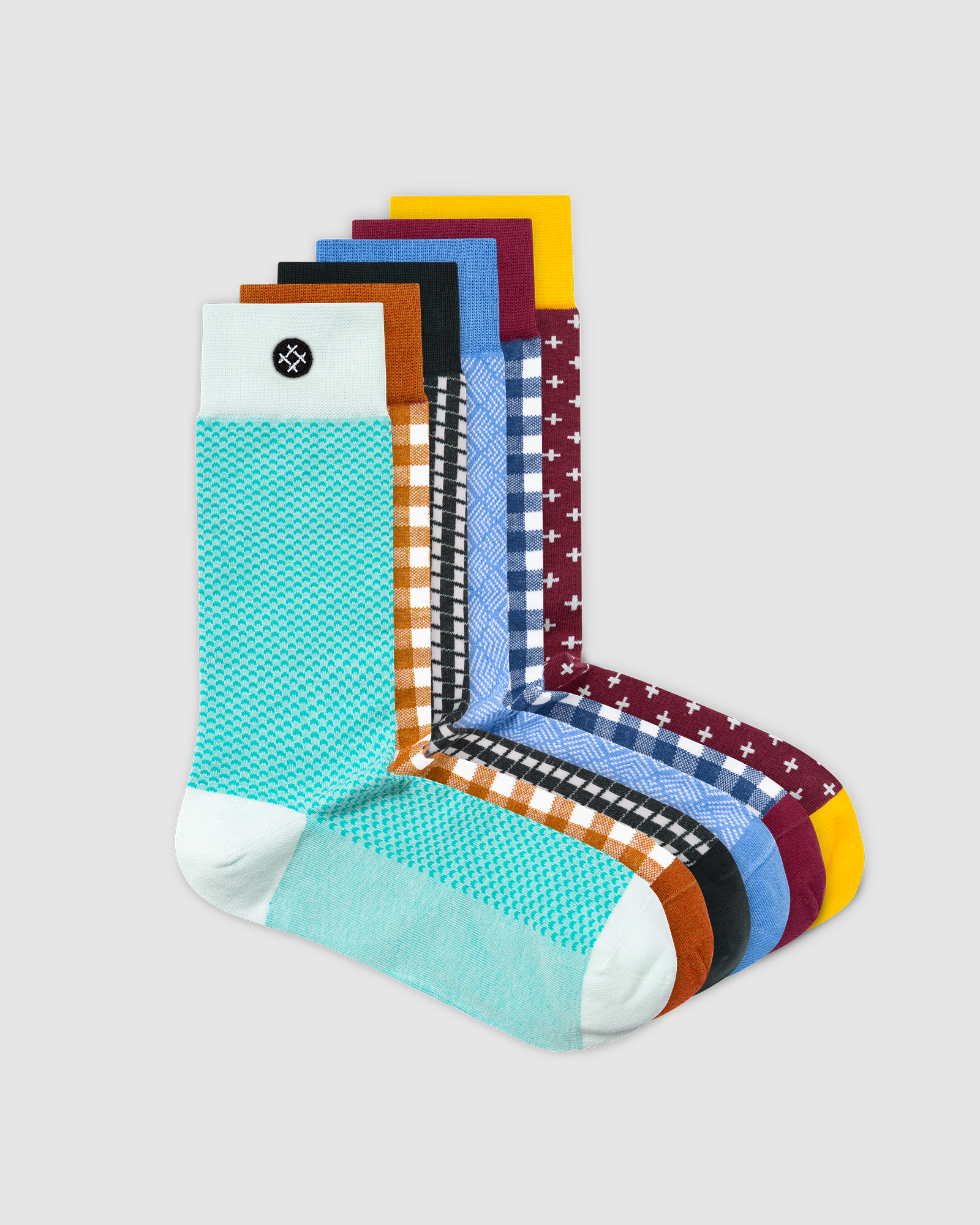 Rebellion 6 Pack Crew Socks: Chalky, Gil, Gromit, Teddy, Phil, Huey